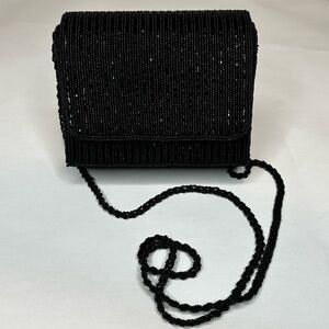 (14) La Regale Black Beaded Evening Bag